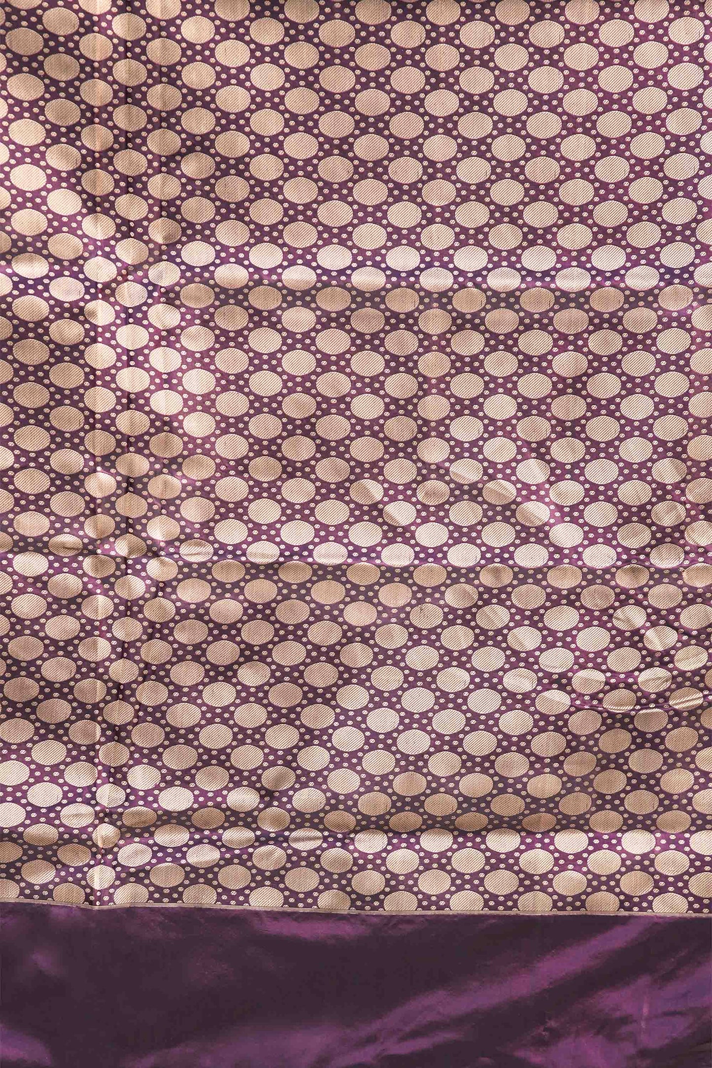 Dark Wine Pure Banarasi Handloom Katan Silk saree with Temple border Bindi buta