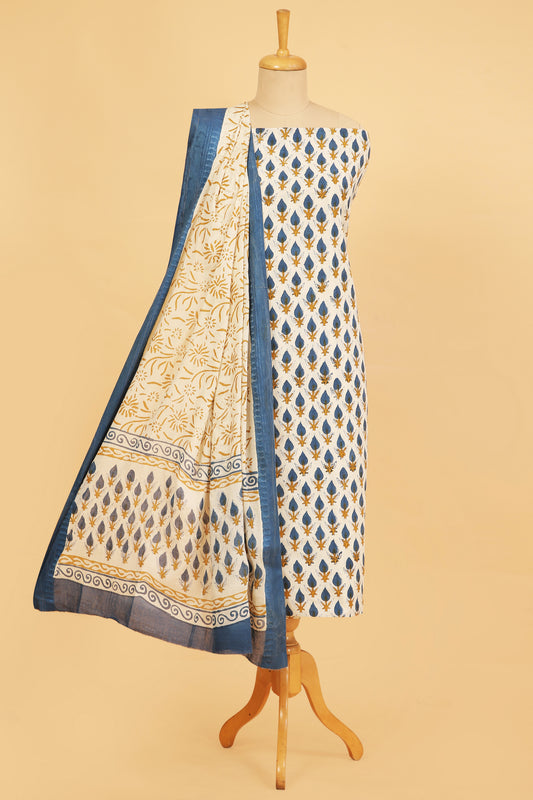 Neel Aangan Hand Block Cotton Suit Set