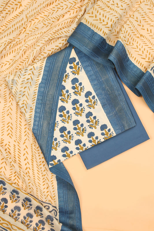 Neel Aangan Hand Block Cotton Suit Set