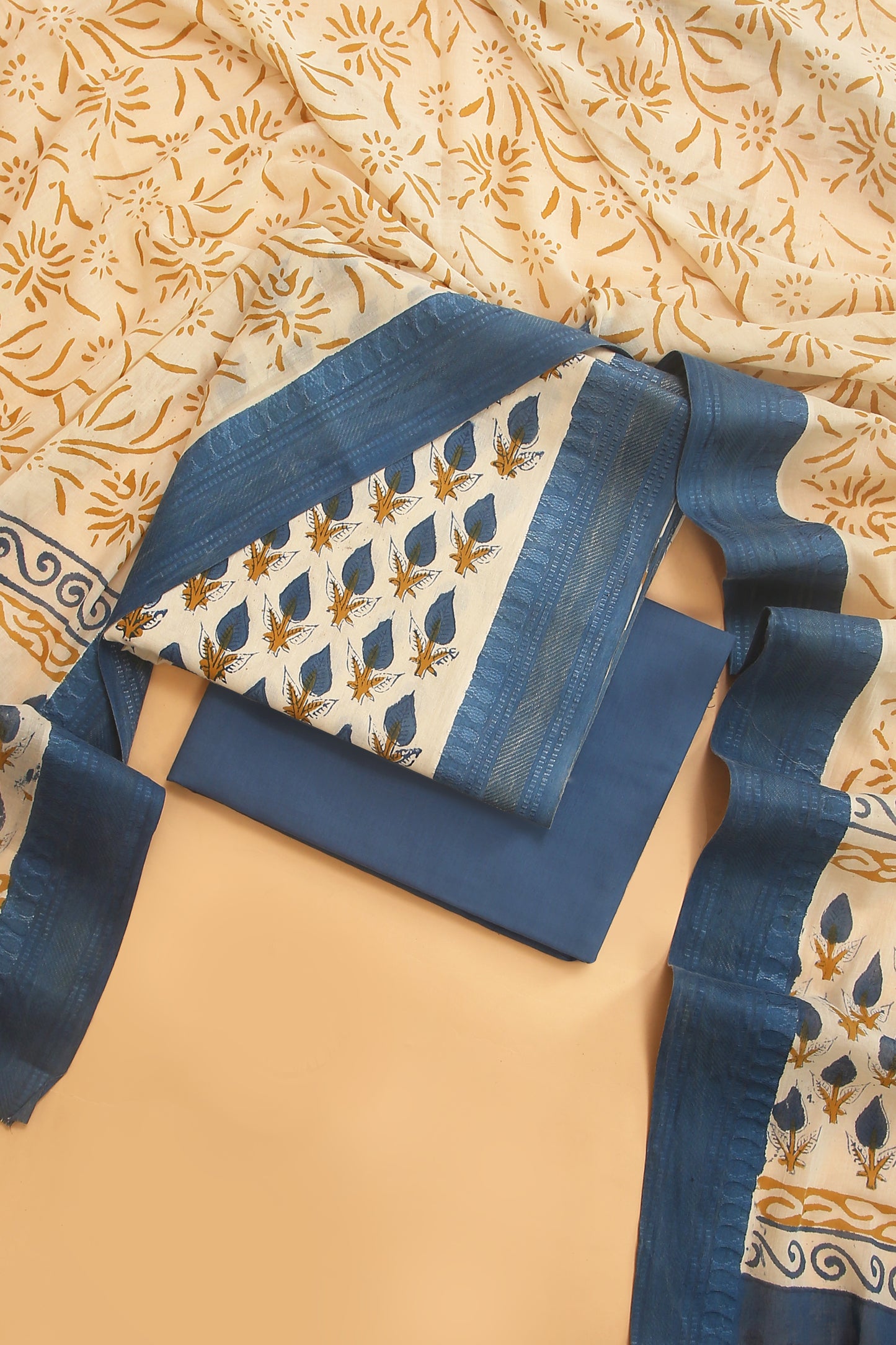 Neel Aangan Hand Block Cotton Suit Set