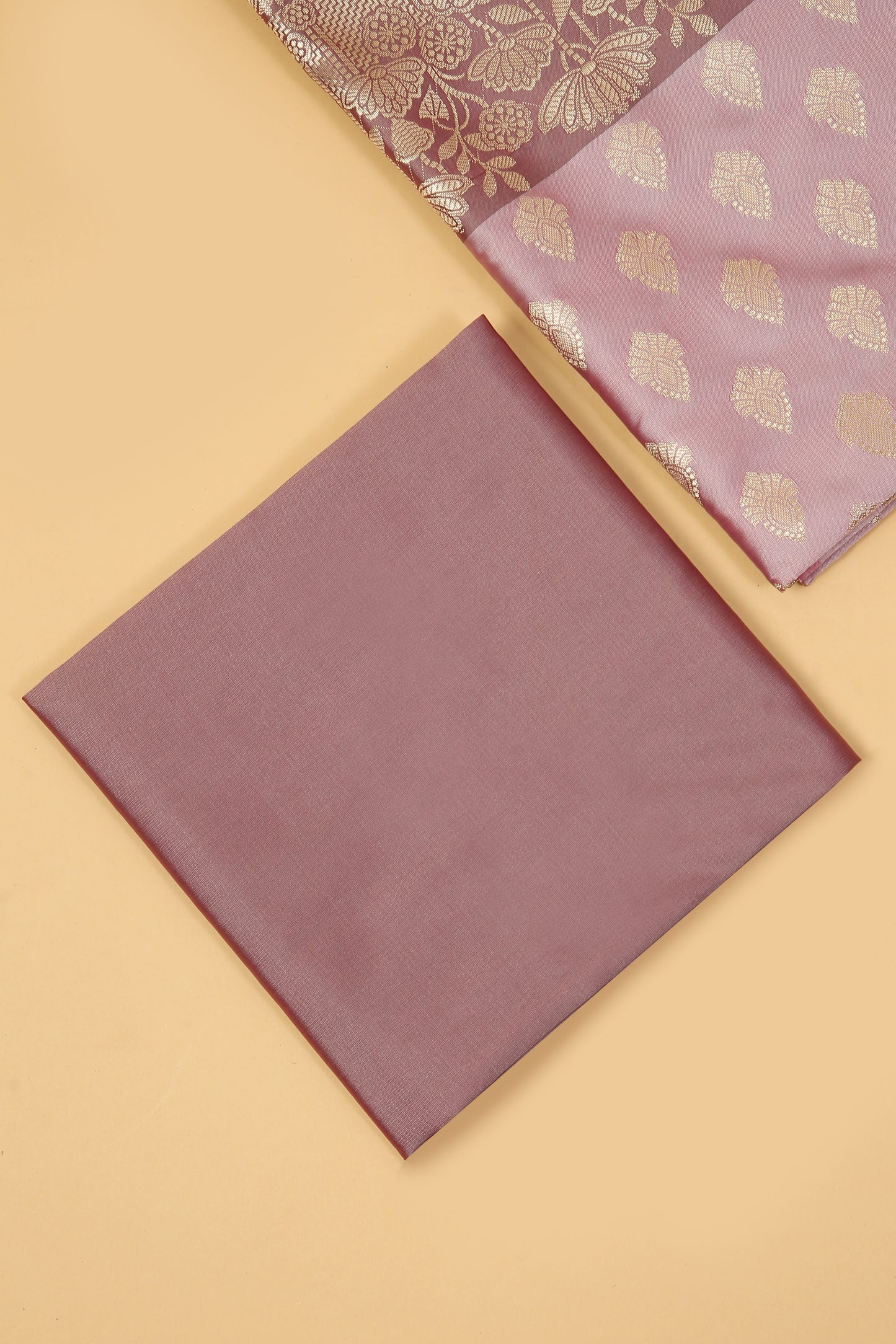 Pink Pastel Base paired with Buti on shirt in Banarasi Silk Blend with Self Contrast Jaal Woven Dupatta