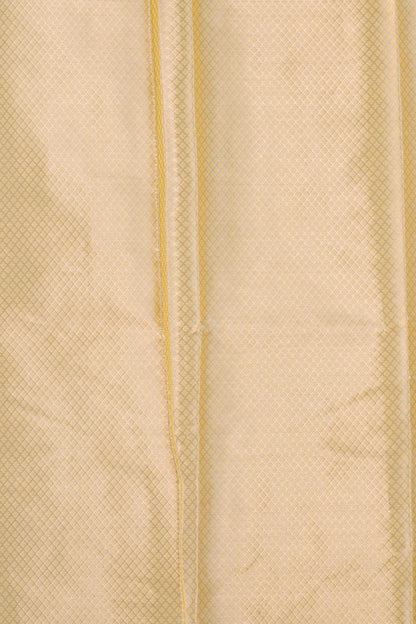 Yellow Cotton Silk Banarasi Saree woven in Gold zari and Resham with Meenakari floral jaal