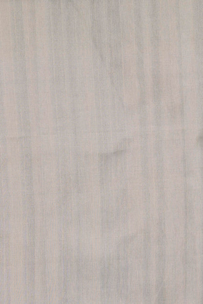 Grey Banarasi Raw Silk Saree with Zari Polka Buta paired with Temple Palla