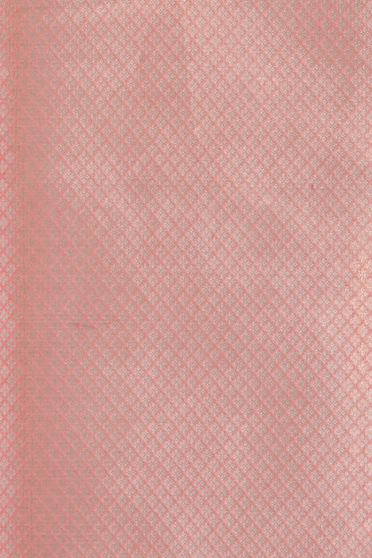 Light Pink Cotton Silk Banarasi Saree woven in Rosegold zari and Resham with Meenakari floral jaal