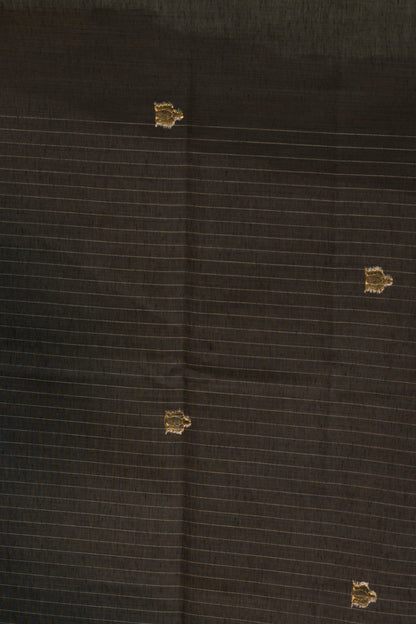 Ivory Cotton Silk Saree With Resham Weaved Floral and Bird Motifs on border and palla
