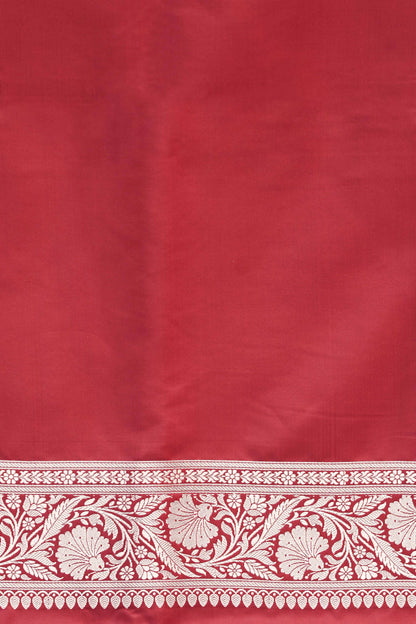 Maroon Mashru Silk Banarasi Saree with Traditional Buti Border Weave