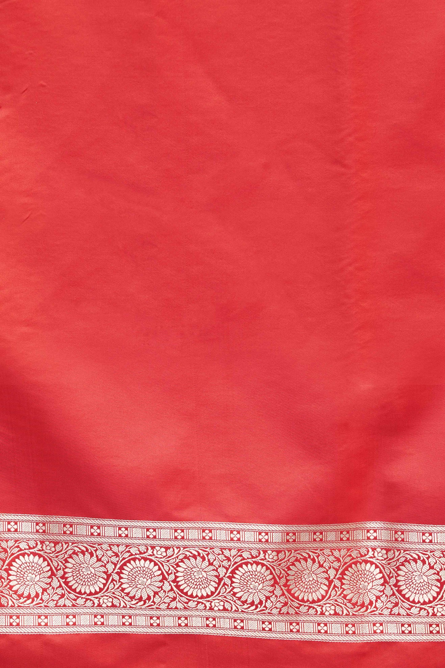 Red Banarasi Mashru Silk Saree in Golden zari slim Jaal pattern
