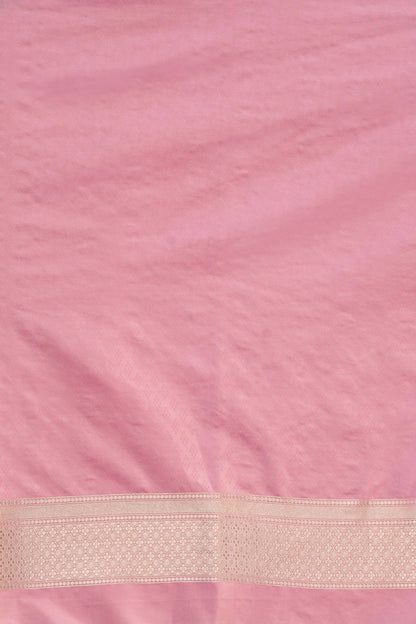 Pastel Pink Katan Silk Blend with Meenakari work