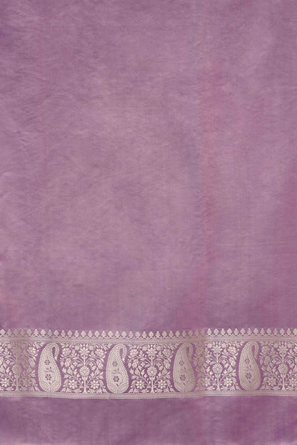 Lilac Banarasi Jaal Mashru Silk Saree